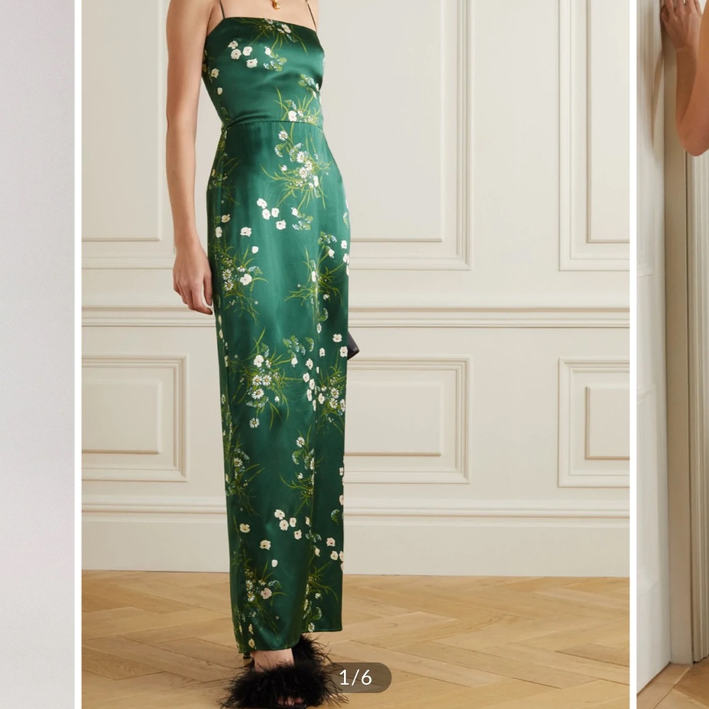 Floral Forest Satin Dress